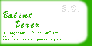 balint derer business card